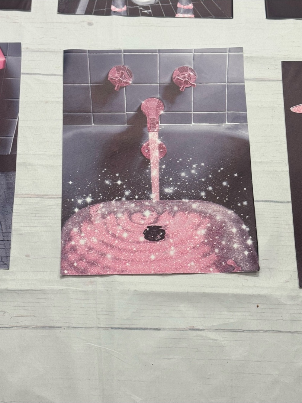 Pink Glam Bathroom Wall Art Set - 6 Piece - Picture 6 of 14